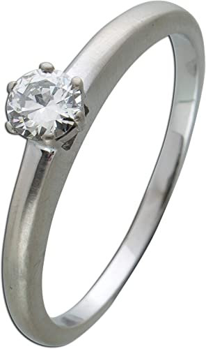 Ch.Abramowicz Platin 950 Verlobungsring Solitär Diamant 0.30ct W SI 19