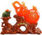 PHONME Feng Shui Statue Ornament Wu Lou/Hu Lu mit Geldfrosch Skulptur Luck Prosperity Home Decoration, Best Housewarming Glückwunschgeschenk Heimdekoration (Color : Red)