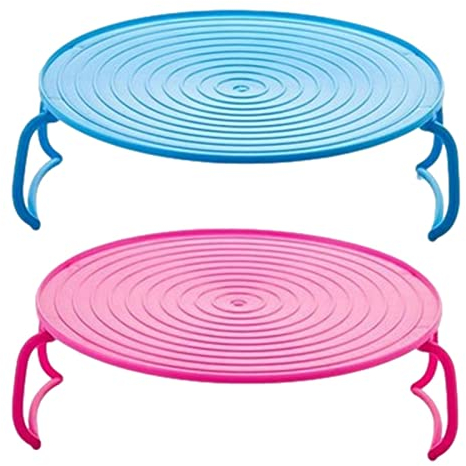 Anloximt Plateau Pliant -Ondes 2 Plateau empileur d'assiettes -Ondes Support pour Cuisson à la Vapeur Accessoire Multifonctionnel -Ondes pour Assiette Bol