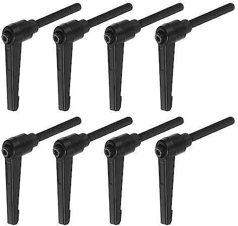 QUARKZMAN 8uds Ajustable Sujeción Palanca Manijas M6 x 50mm Macho Rosca Perno Perillas Giratorio Tornillo Bloqueo Rápida Liberación Trinquete Pulsador Botón Mango, Negro