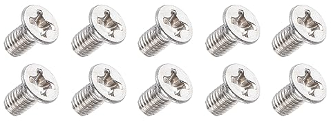 QUARKZMAN M3 x 6mm Tornillos Avellanados 50 Piezas, Tornillo de Cabeza Plana de Acero Inoxidable 304 para Construcción de Hogar, Herramientas y Máquinas, Plateado