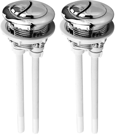 2x Toilet Boutons de Chasse d'eau de Remplacement, Double Bouton de Chasse d'eau 40mm, Réservoirs Toilettes Bouton Poussoir, Boutons Pression Universels pour Réservoir d'eau de WC