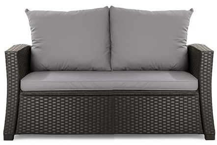 Setgarden® bänkskydd – utomhus sittdyna för trädgårdsbänk för polyrattan stoppning dyna utomhus – bänkkudde dyna för hollywoodgunga rotting sittbänk (ljusgrå, 100 x 60 x 50 cm)