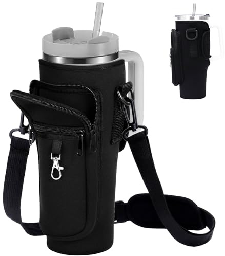 deegbbyi Bolsa para Stanley Cup 40oz, Bolsa de Transporte para Stanley Cups 40 oz, Juego de Accesorios para Cup con Correa de Hombro Ajustable, para Senderismo, Camping