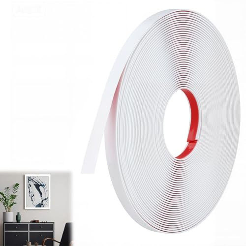 ddckj 7M Moulure Adhesive Blanc Mat Baguette de Finition Pvc Moulure Flexible Convient à Cadres de Miroirs, Fenêtres, Murs, Sols, Armoires, Plafonds, Bords de Carreaux