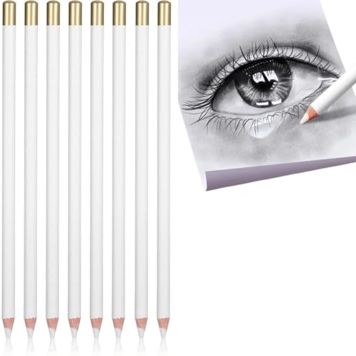 DOKRIN Borradores de cubo 8 borradores blancos de lápiz,suaves y fáciles de transportar, con agarre preciso, perfectos para artistas y principiantes en bocetos,ilustraciones y dibujo al carboncillo