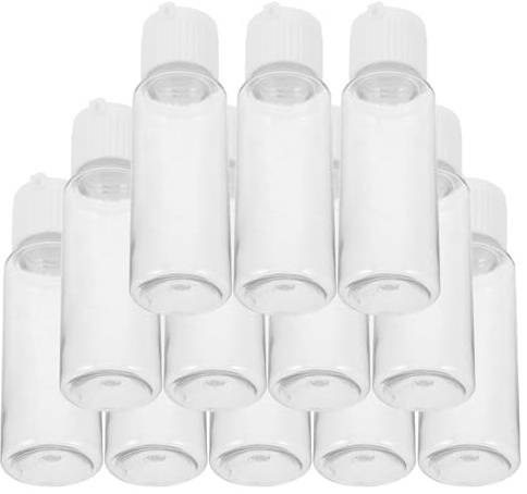 VILLCASE 20pcs Travel Pump Bottles for Skincare Lotion Dispenser Empty Small Plastic Makeup Containers Spout Cap for Hair Oil Essential Oil Toiletries
