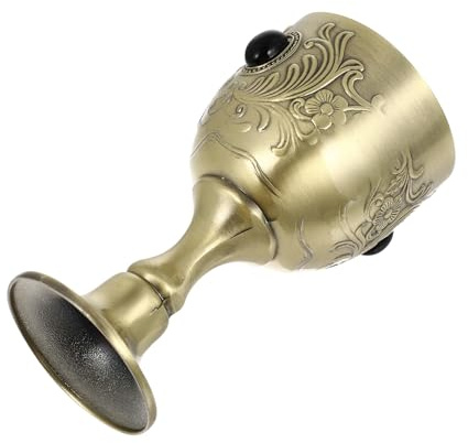 Lurrose Coupe à Vin Vintage en Métal Allié, Mini Tasse Rétro Couleur Bronze, Gobelet pour Fête et Décoration Maison, Calice Style Européen pour Vin Rouge, Accessoire de Restauration