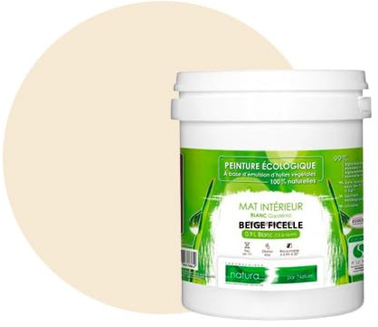 BOX DECO COULEURS Pintura de pared natural ecológica con aspecto mate interior Natura - 1L, color beige