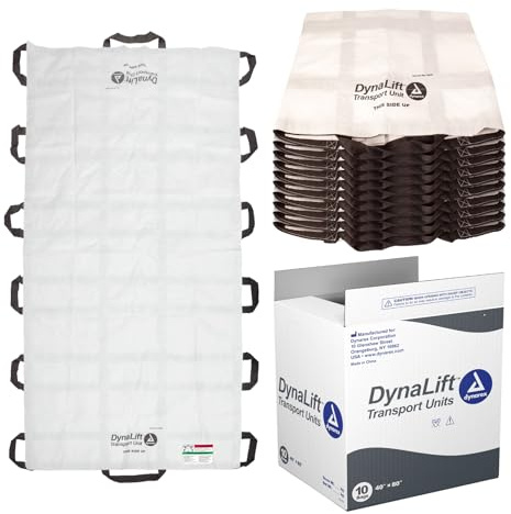 Dynarex DynaLift Portable Transport Unit - Waterproof & Durable Patient Transport Equipment with 14 Handles - Carries up to 1500 lbs - White, Case of 10