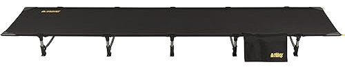 Abbey Camp Cama de campaña Luxemburgo, 192-192 x 69 x 15 cm, color negro
