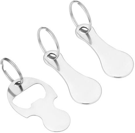 3 Pezzi Chiave Carrello Spesa Universale,Gettone Carrello Spesa Chiave in Acciaio Inossidabile Chip per Carrello della Spesa Rimovibile del Carrello Gettoni per Carrello Della Spesa