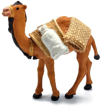 Acan Tradineur – Figura de Camello de Carga para belén - Fabricado en Durexina - Animales Decorativos Divertidos para Nacimiento, Navidad, decoración Tradicional - 10 x 5,5 x 11 cm