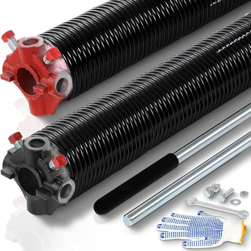 POWLAB Garage Door Torsion Springs Pair, 0.218 x 2 x 26, Black