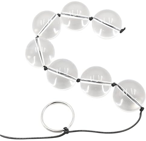 Glass Anal Beads Vaginal Balls Anal Plug Prostate Massager Anal Training Expander Dildo Beads Anal Chain Sex Toys Smooth Crystal Balls Vagina Anal Plug Adult Sex Toys (Dia:2.8CM)