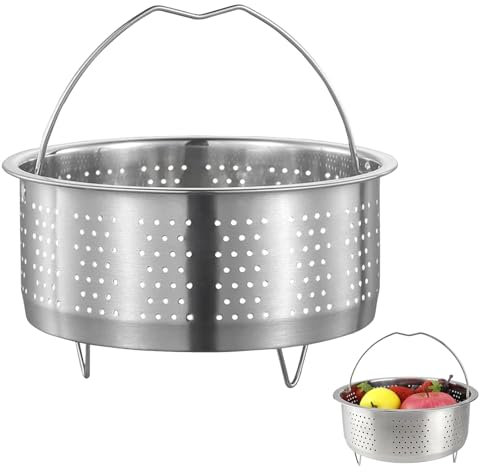 Edelstahl Dampfgarer, Dampfkorb, Dämpfeinsatz, Siebeinsatz für Töpfe mit Griff, Innendurchmesser, für Töpfe, Kochtöpfe, Schnellkochtopf Dünsten von Gemüse Früchte Eier (Silber, 20 cm)
