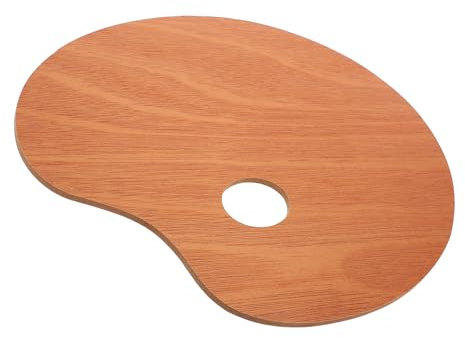 MUELODSIC Palette in Legno per Pittura Vassoio Porta Colori con Foro per Mescolare i Colori Adatto Olio e Acquerello