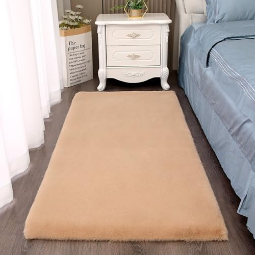 Tappeto in peluche morbido per camera da letto, a pelo alto, antiscivolo, per camera da letto, confortevole, decorazione per la casa
