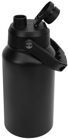banapoy Bottiglia D'acqua Isolata 3L, Brocca Bottiglia D'acqua Sportiva con Coperchio Impugnatura, Pallone Mosca Termica Viaggio, Mantieni Caldo 48h Caldo 24h, per Escursionistico (BLACK)