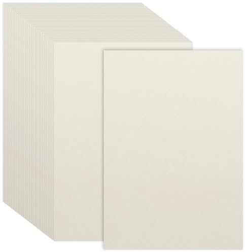 MOSTFUN 50 Hojas de Cartulina A4 250 g/m² en Crema Marfil, Papel Cartulina DIN A4 para Pintura, Scrapbooking y Manualidades, Ideal para Artes y Proyectos Creativos en Crema Marfil