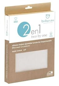 Pirulos Sábana Bajera Protectora Impermeable para Cochecito de Bebé de 40x80 cm/Sábana Bajera Ajustable + Protector Impermeable, Color Blanco