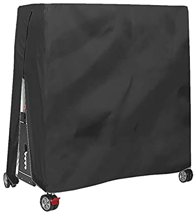 blesvt Tischtennisplatte Abdeckung 420D Oxford Wasserdichtes Gewebe Ping Pong Tisch Abdeckung Outdoor Tischtennistisch Schutzhülle, 185 x 165 x 70cm (Schwarz)