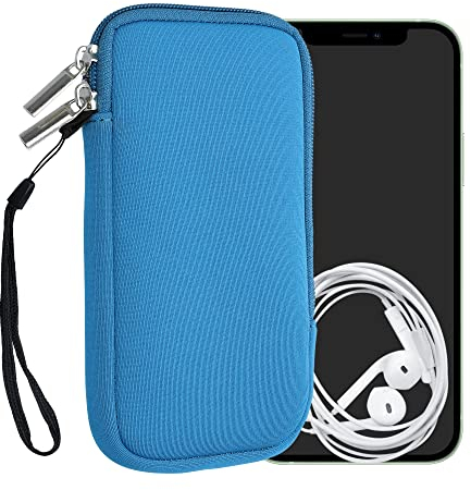 kwmobile Handytasche für Smartphones XL - 6,7/6,8 - Neopren Handy Hülle Kornblumenblau - Handy Tasche 17,2 x 8,4 cm Innenmaße