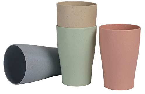 WANBY Kunststoff Trinkbecher Farben Tumbler Trinkgläser Geschirrspüler Sichere Gläser Satz Wasserbecher für Wasser Saft Cocktail Tragbar Camping (275ml 4Stück)