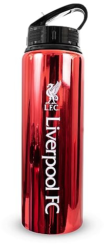 Hy-Pro Officially Licensed Liverpool F.C 750ml Aluminium UV Bottle | Integrated Folding Straw, Neochrome Finish, Leakproof, Lightweight, BPA Free