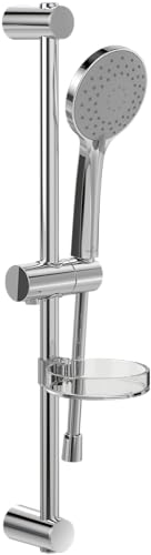 Villeroy & Boch Universal Showers Duschgarnitur – Duschstange und Handbrause mit 3 Strahlarten – Flexibler Handbrausehalter – Kalkabweisend – leicht montierbares Duschsystem – Chrom