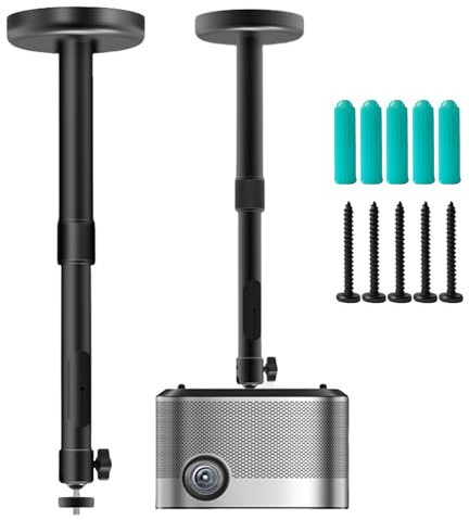 PRITOK Universal Beamer Halterung: Projektor Decken und Wandhalterung mit 5 Expansionsschrauben, Ausziehbar 23-40cm, Verstärktes Chassis Design, Kompakt & Stabil, Ideal für Heimkino, Büro und Schule