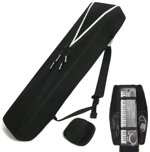 GETTOONE 88-Key Keyboard Case for Digital Pianos (58) - Padded Water-Resistant Hardcase Alternative with Adjustable Shoulder Strap & Reflective Strips