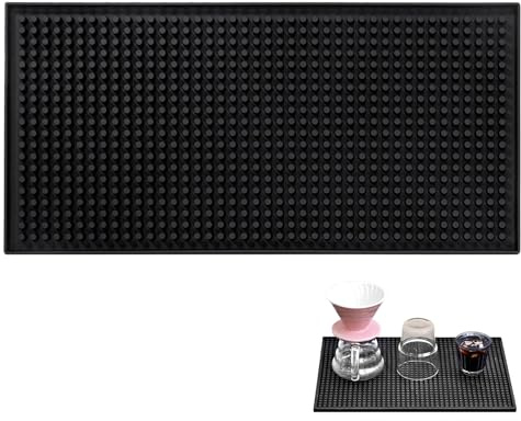 MORAINJAY 15x30cm Bar Mat,Silicone Bar Mat for Coffee Table,Sink Splash Guard,Non-Slip Countertop Drainage Pad for Kitchen Faucet,Bathroom Counter
