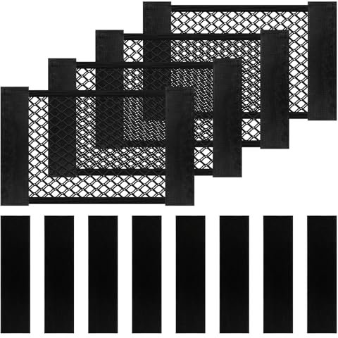 FERRGIA 4x Auto Kofferraumnetz 40x25cm–Premium Aufbewahrungsnetz mit Klettstreifen,Elastisches Gepäcknetz für Auto,Küche & Zuhause,Robustes Nylon-Material,Einfach installieren,Universell für SUV & PKW