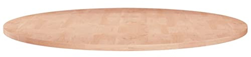 Gecheer Runde Tischplatte, Holzplatte Holztischplatte Rund, Ersatzplatte Platte für Beistelltisch Bartisch, Massivholztischplatte Esstischplatte, Ø60x1,5 cm Unbehandeltes Massivholz Eiche