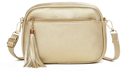 FULEI Tassel Crossbody Bag for Women Small Ladies Handbags with Zip