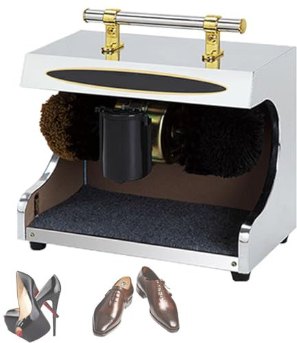 Cireuse à chaussures électrique, cireuse à chaussures automatique, cireuse à chaussures horizontale à induction, idéale pour les familles, les hôtels, les banques et les commerces,Silver