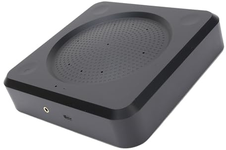 Elprico Conference Altavoz, 360 ° Micrófono Omnidireccional Conferencia Portátil Conferencia Conferencia Conferencia, Reducción de Ruido, Mic PC para Videoconferencia, Grabación, Skype,