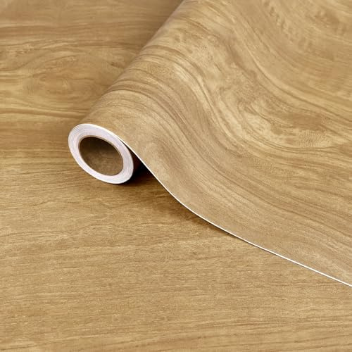 ReeyderArt Wood Effect Wallpaper Rustic Brown Wood Grain Self Adhesive Vinyl Film, Removable Waterproof Contact Paper for Furniture, Kitchen Worktop, Windowsill, Countertop, Cabinets 40 x 300 cm