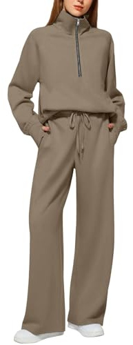 coffee brown matching set, lounge sets for women, Lounge Wear Sets For Women UK Tracksuit Full Set Wear 2 Piece Ladies Fall Tracksuits Activewear Tops Trousers Fashion Autumn Winter Clothing