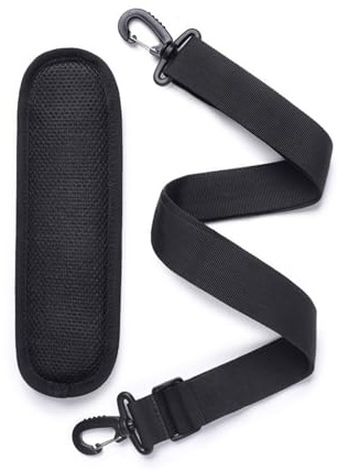 Vdaxvme Correa de hombro gruesa acolchada de repuesto que alivia la presión de espalda para bolsa cruzada, almohadilla gruesa y suave, Black