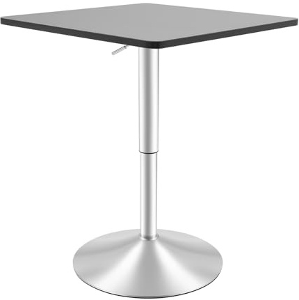 MccoMMon barbord höjdjusterbart ståbord, bistrobord 60 x 60 cm, bord köksbord, festbord, för vardagsrum, pub, matsal