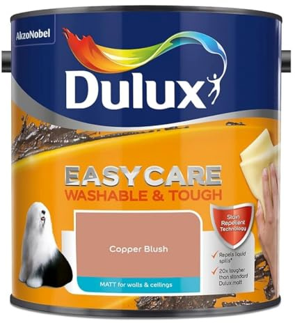 Copper Blush Dulux Easycare Matt Emulsion Paint 2.5L – Washable & Stain Resistant, Durable Matt Finish, Quick Dry, Low Odour Interior Wall & Ceiling Paint
