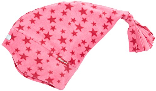 Playshoes Unisex Kinder Fleece-Mütze Wintermütze, Zipfelmütze pink Sterne, 55cm
