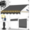 tillvex Klemmmarkise mit Handkurbel Balkon | Balkonmarkise ohne Bohren | Markise UV-beständig & höhenverstellbar | Sonnenschutz wasserdicht (Grau mit LED, 200cm)