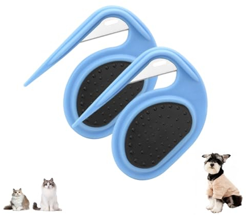Entfilzungsmesser Katze,2 Pcs Pet Knotting Comb,Entfilzer Mit Stahlklinge,Katzen Kamm Knotenkamm,Entfernen Haustiere Verfilzungen,Splitter Fell-Entwirrer,Entfilzungskamm für Hunde Entfernt Unterwolle