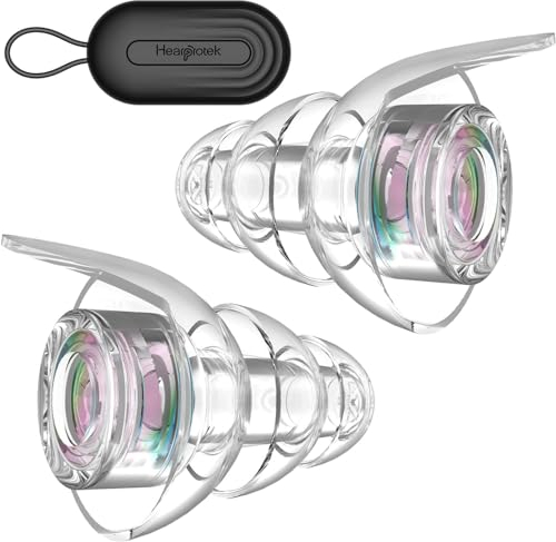 Hearprotek tapones concierto, silicona tapones reutilizables antiruido reducción ruido-protector auditivo ear plugs para Musica,festival,Dj,concert,moto estudiar talla M(1pare, Iridiscente)