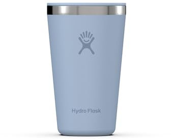 HYDRO FLASK - All Around Tumbler 473 ml (16 oz) - Verschließbarem, Auslaufsicherem Eindrückdeckel - Doppelwandiger, Vakuumisolierter Reisebecher aus Edelstahl - Heiß & Kalt - Surf