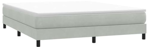 vidaXL Resårsäng utan madrass ljusgrå 180x220 cm sammet, Säng, Sängbotten, Sammet Säng, Sovrumsmöbler, Dubbelsäng, Stoppad Säng