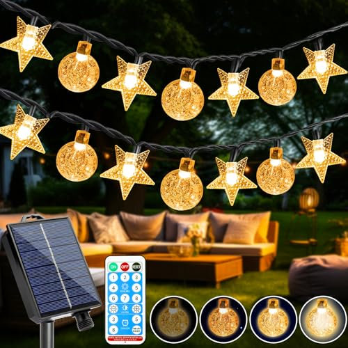COZII Catena Luminosa Esterno Solare, 18M 100 LED Luce Solare Led Esterno, 8 Modalità Impermeabile con Telecomando, Dimmerabile e Timer, IP65, Luci Solari da Giardino per Gazebo, Festa, Balcone